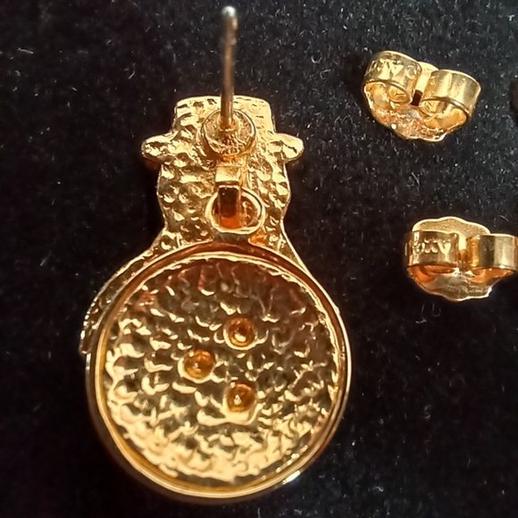 AVON Vintage Articulated Snowman Enamel Pierced Earrings - Picture 4 of 9